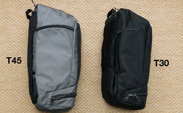 A comparison of the side view of the Techonaut 45 (left) and Techonaut 30 (right).